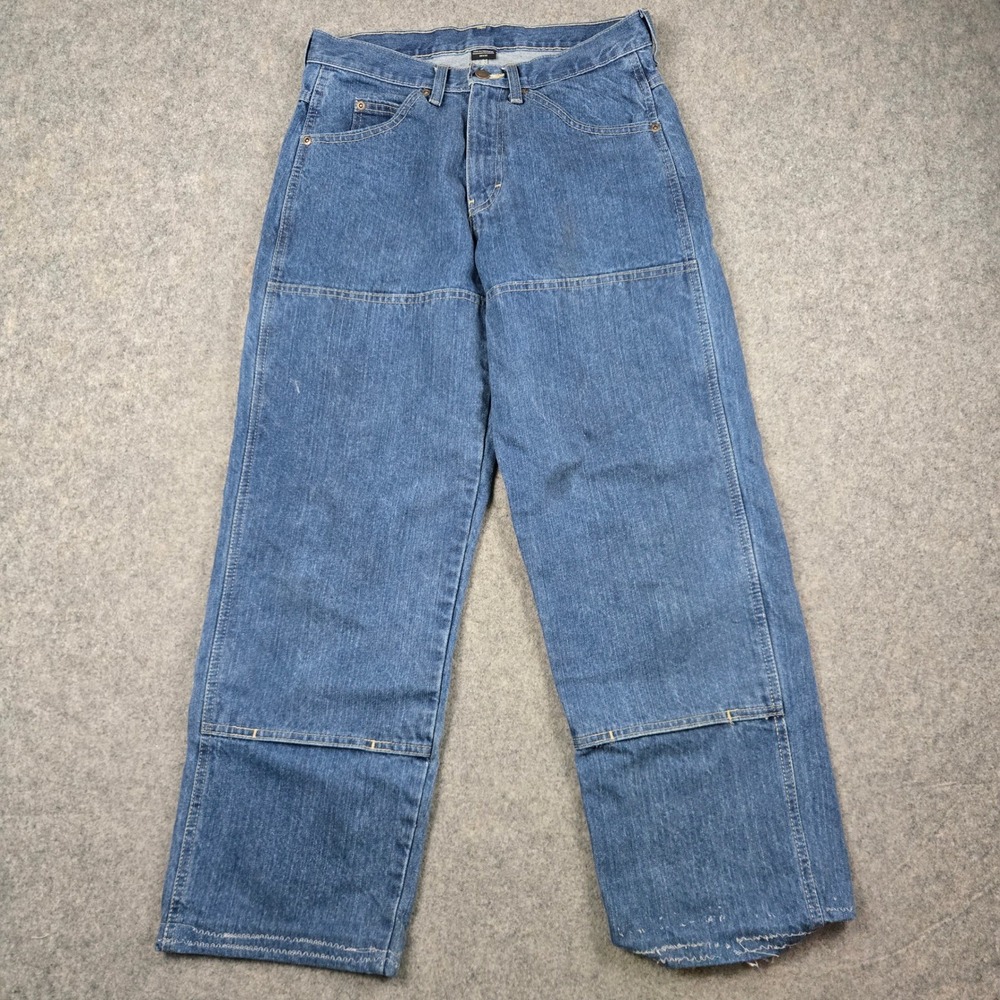 Dickies Double Knee Jeans Mens 30x32 Fits 30x27 Blue Denim Relaxed Fit